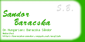 sandor baracska business card